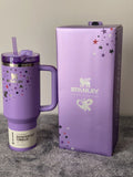 Stanley Quencher H2.0 FlowState Tumbler 40oz Purple Star Edition | Insulated Travel Mug with Handle & Straw
