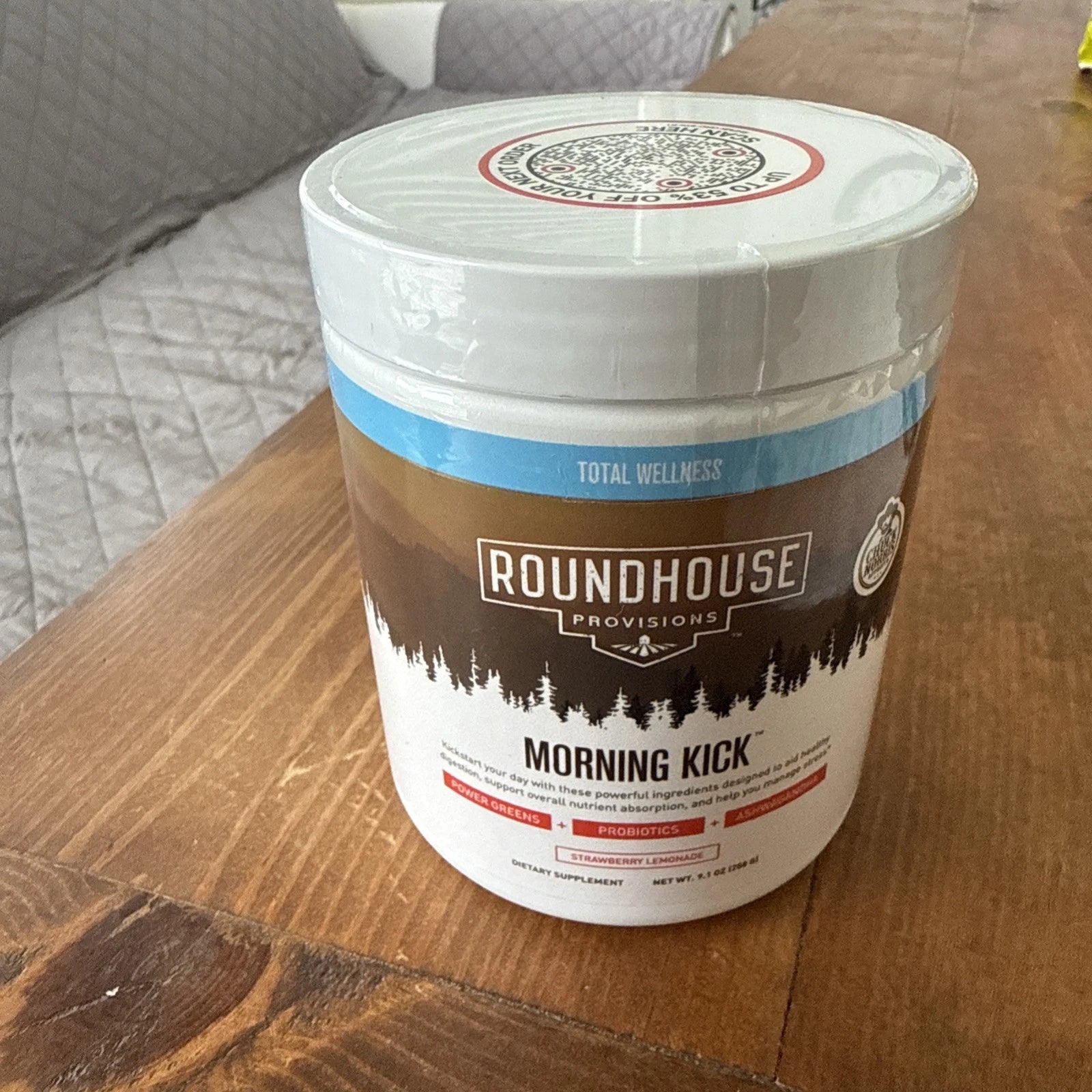 ROUNDHOUSE PROVISIONS MORNING KICK-DIGESTIVE POWDER-STRAWBERRY LEMONADE, 9.1 oz