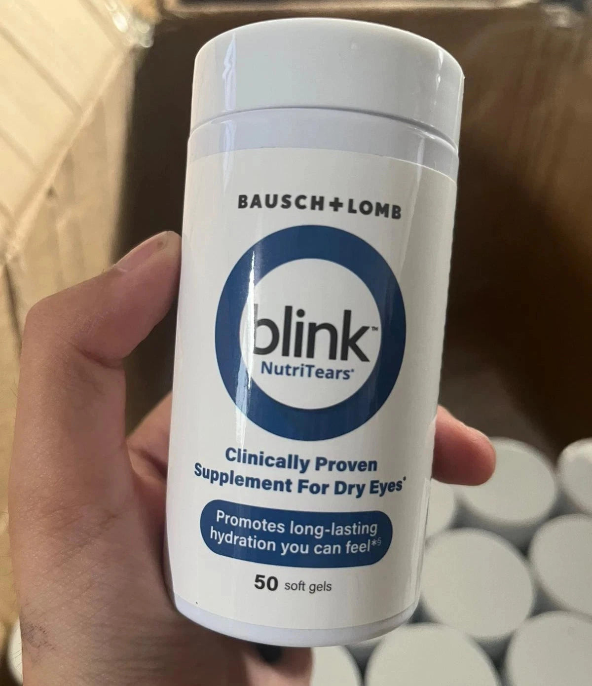 Bausch + Lomb Blink NutriTears Dry Eye Supplement – 50 Softgels | Clinically Proven Eye Hydration Support