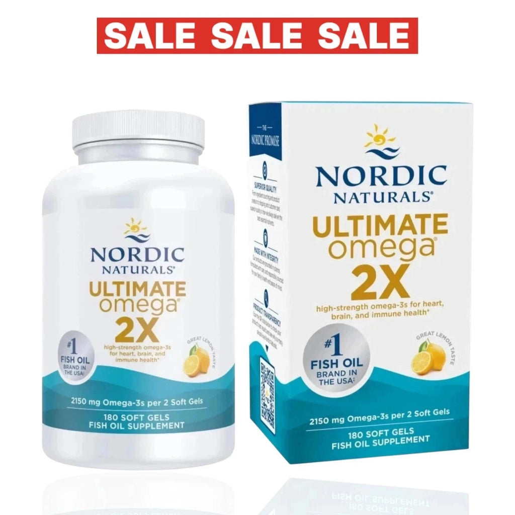 Nordic Naturals Ultimate Omega 2X Fish Oil 180 Soft Gels | High Strength Omega-3 Supplement | Lemon Flavor