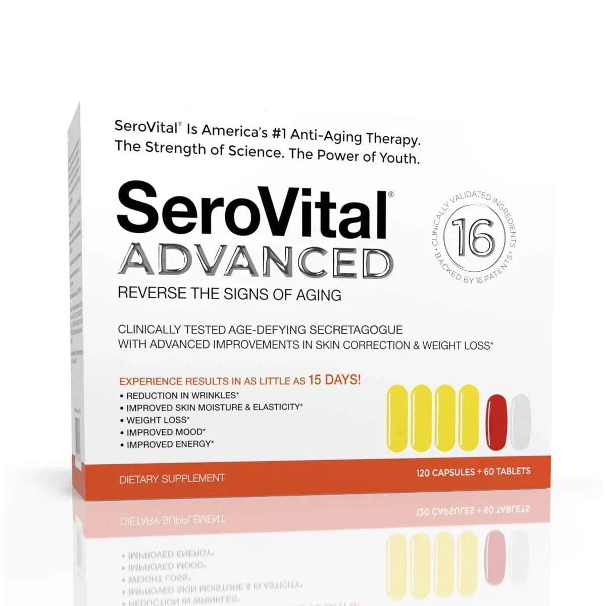 SeroVital Advanced Anti-Aging Supplement – 120 Capsules + 60 Tablets, Skin, Energy & Wellness Support