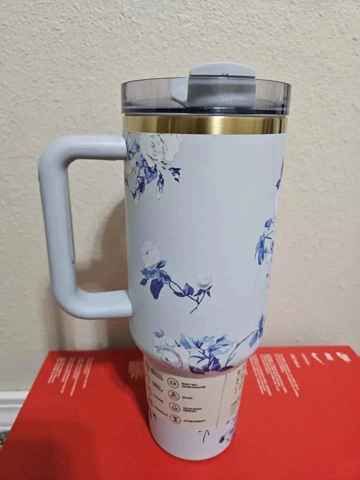 Stanley x Love Shack Fancy Tumbler 40oz Holiday Rosa Beaux Blue With Box Free Sh