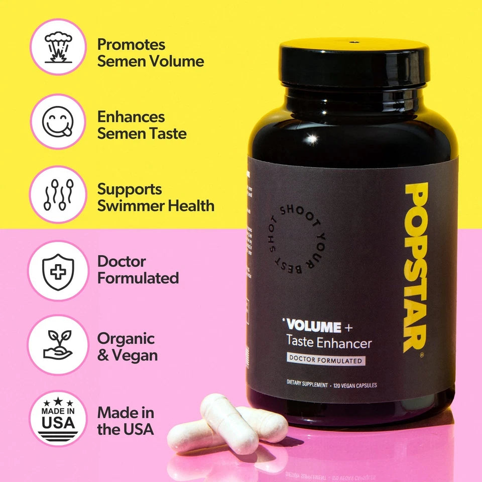 POPSTAR Volume + Taste Enhancer Capsules | Male Wellness Supplement | 120 Vegan Capsules