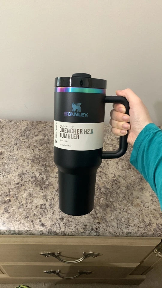 Black Iridescent Chrome Stanley 40 oz Quencher H2.0 Tumbler