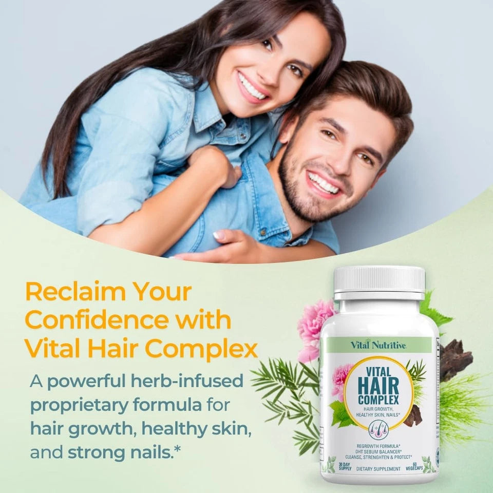 VITAL NUTRITIVE Vital Hair Complex – Biotin Vitamin B Hair Vitamins for Wome...