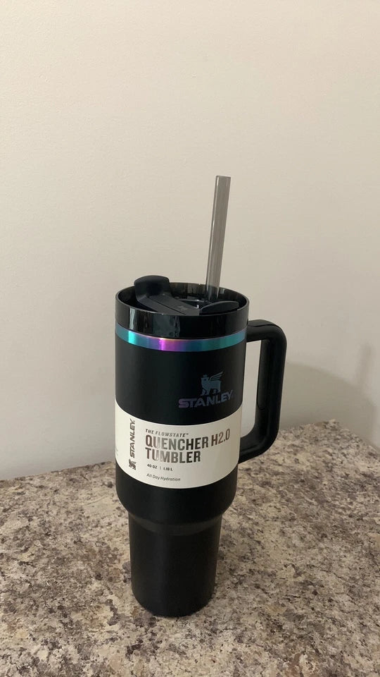 Black Iridescent Chrome Stanley 40 oz Quencher H2.0 Tumbler