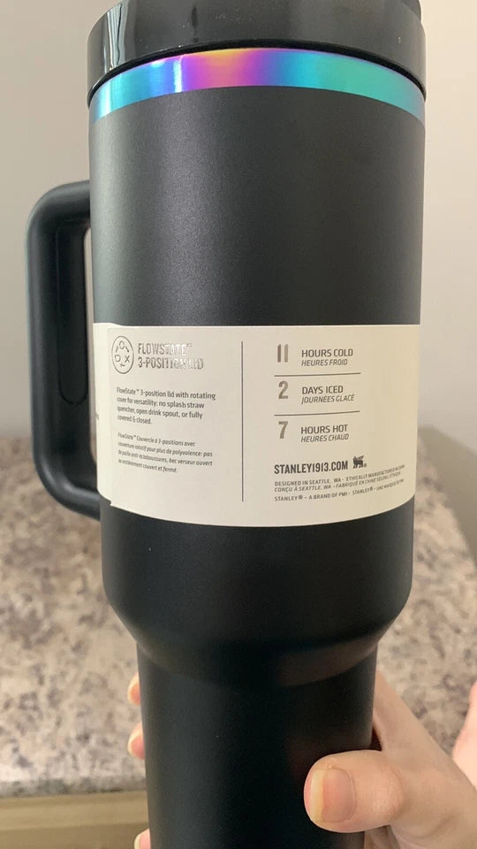 Black Iridescent Chrome Stanley 40 oz Quencher H2.0 Tumbler