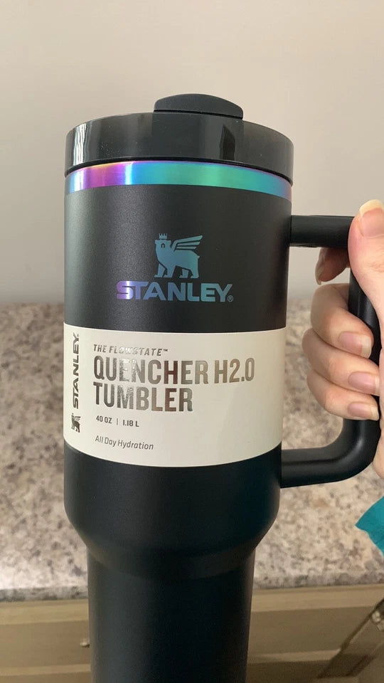 Black Iridescent Chrome Stanley 40 oz Quencher H2.0 Tumbler