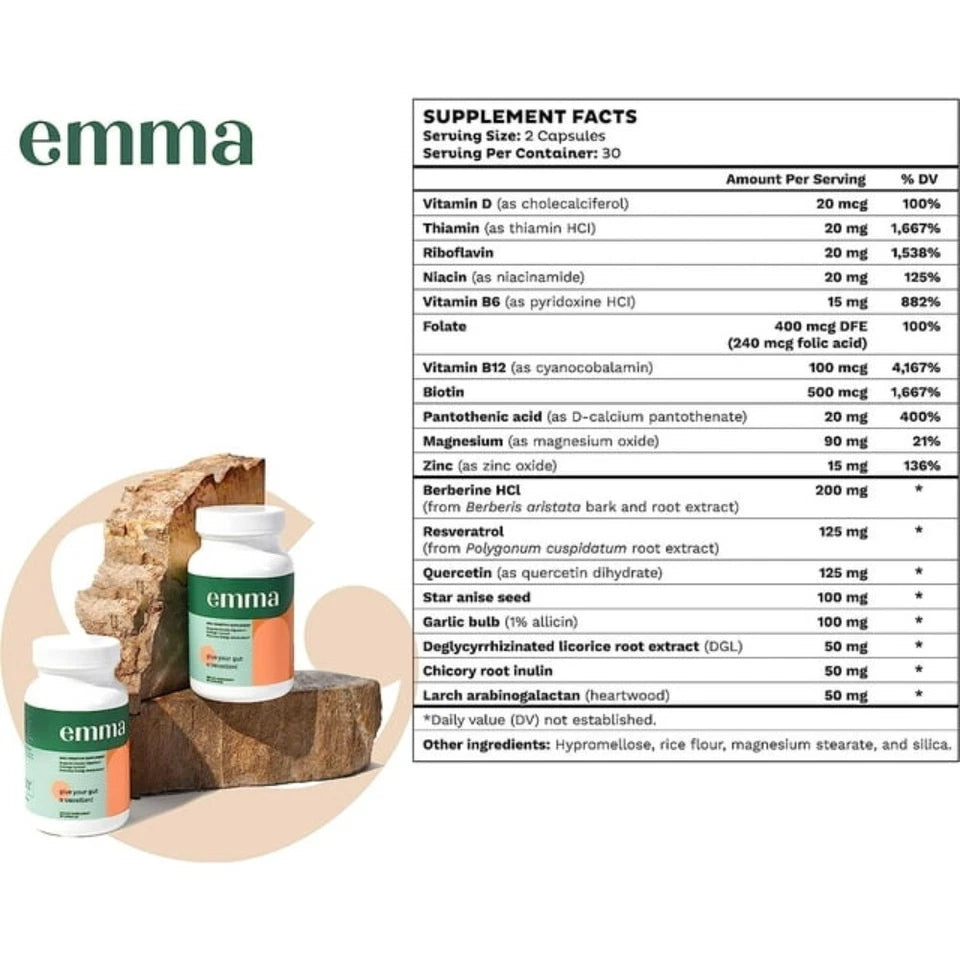 2Bottle Emma Gut Health Doctors Endorsed Supplement 60 Capsule Improve Digestive