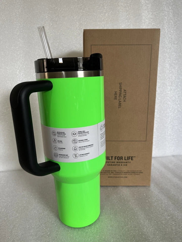 Stanley Tumbler 40oz Quencher Flowstate H2.0 NEON GREEN NEW IN BOX